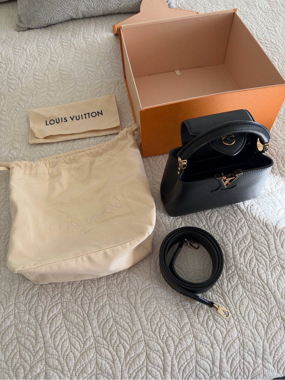 Louis Vuitton Black Mini Top Handle Bag with Gold Hardware